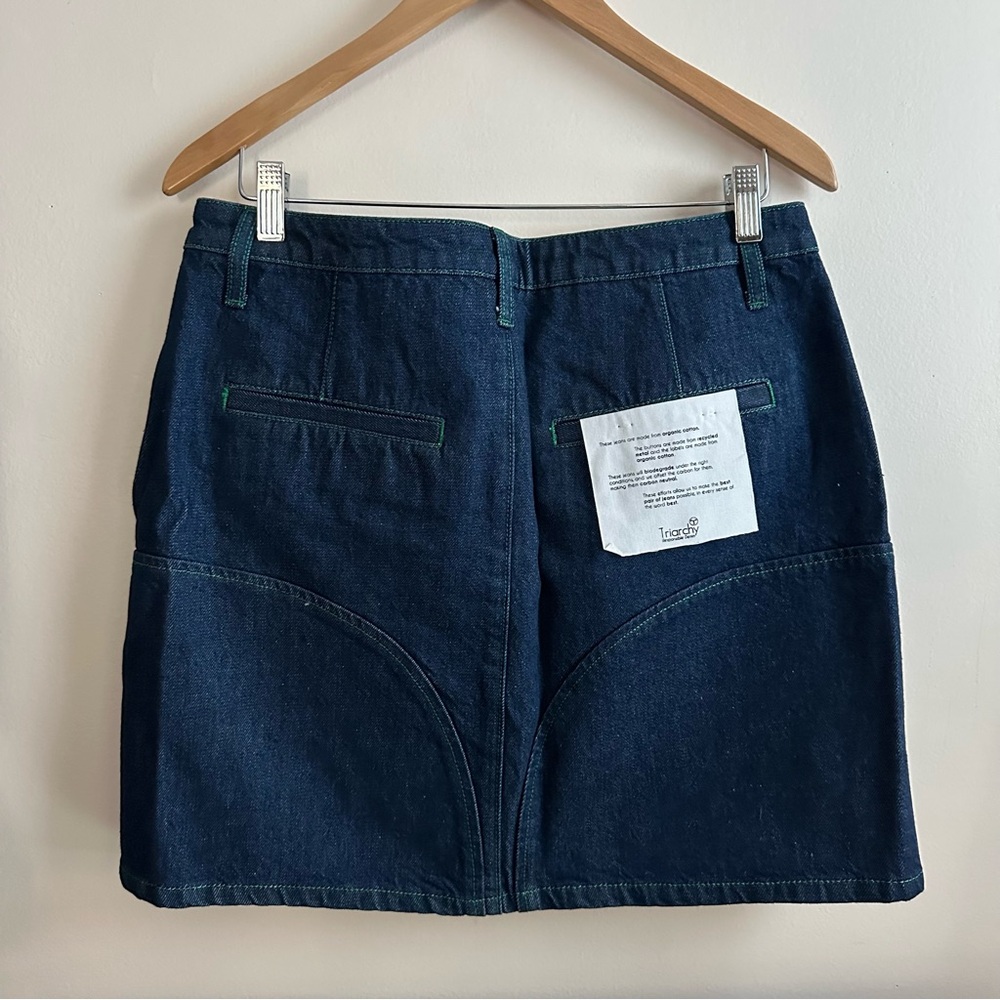 Triarchy • Stirrup Seamed Denim Mini Skirt - Picture 4 of 8